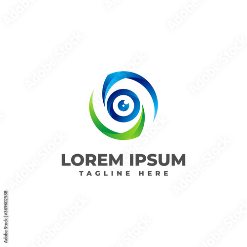 Solution CCTV with Abstract Letter S Logo Vector Icon Illustration