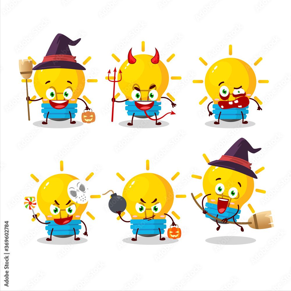 Halloween expression emoticons with cartoon character of lamp ideas Halloween expression emoticons with cartoon character of lamp ideas