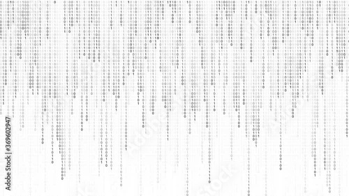 Digital binary code processing on screen background loop. Data rendering of a scientific technology data binary code. Concept of science, motion graphic, digital technology, matrix background.