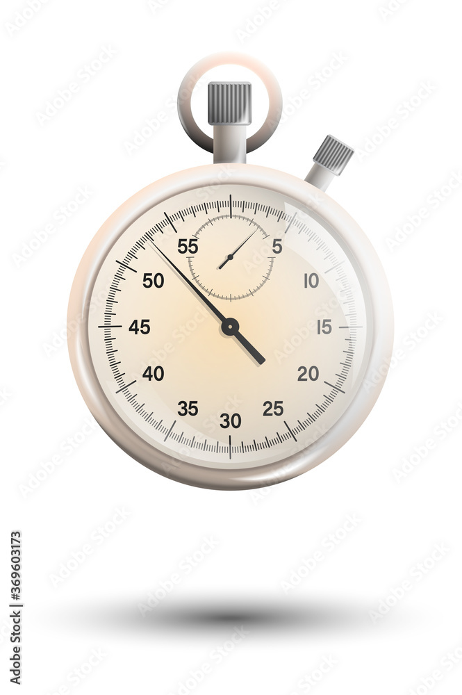 realistic white gold mechanical stopwatch with hands and clock face. Countdown, speed measurement. Color vector realistic white gold mechanical stopwatch with hands and clock face. Countdown, speed measurement. Color vector