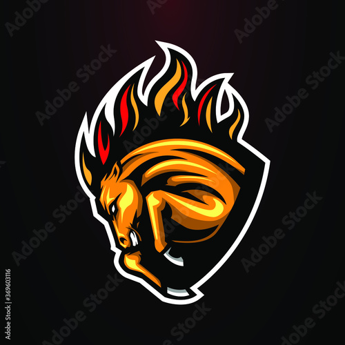 Mascot mustang horse head logo concept