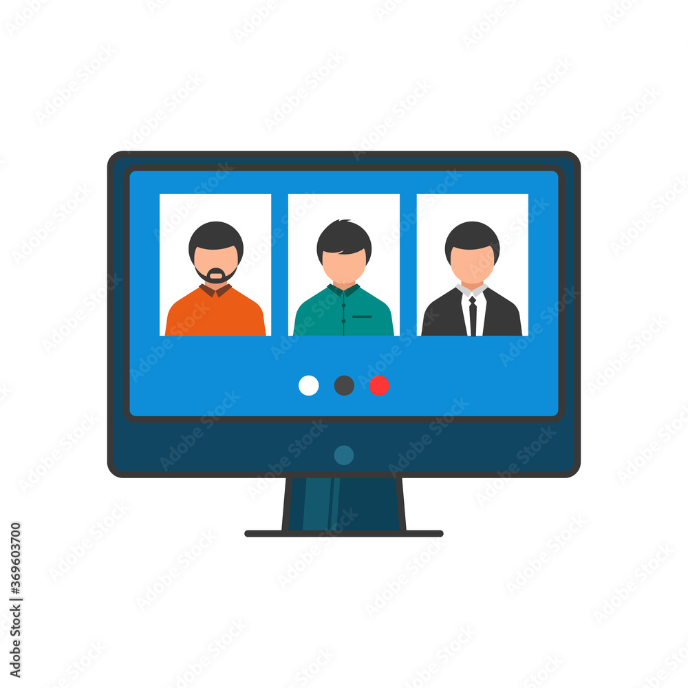 Man having a conference call with his business team online, telecommuting, remote work and business communications concept Man having a conference call with his business team online, telecommuting, remote work and business communications concept