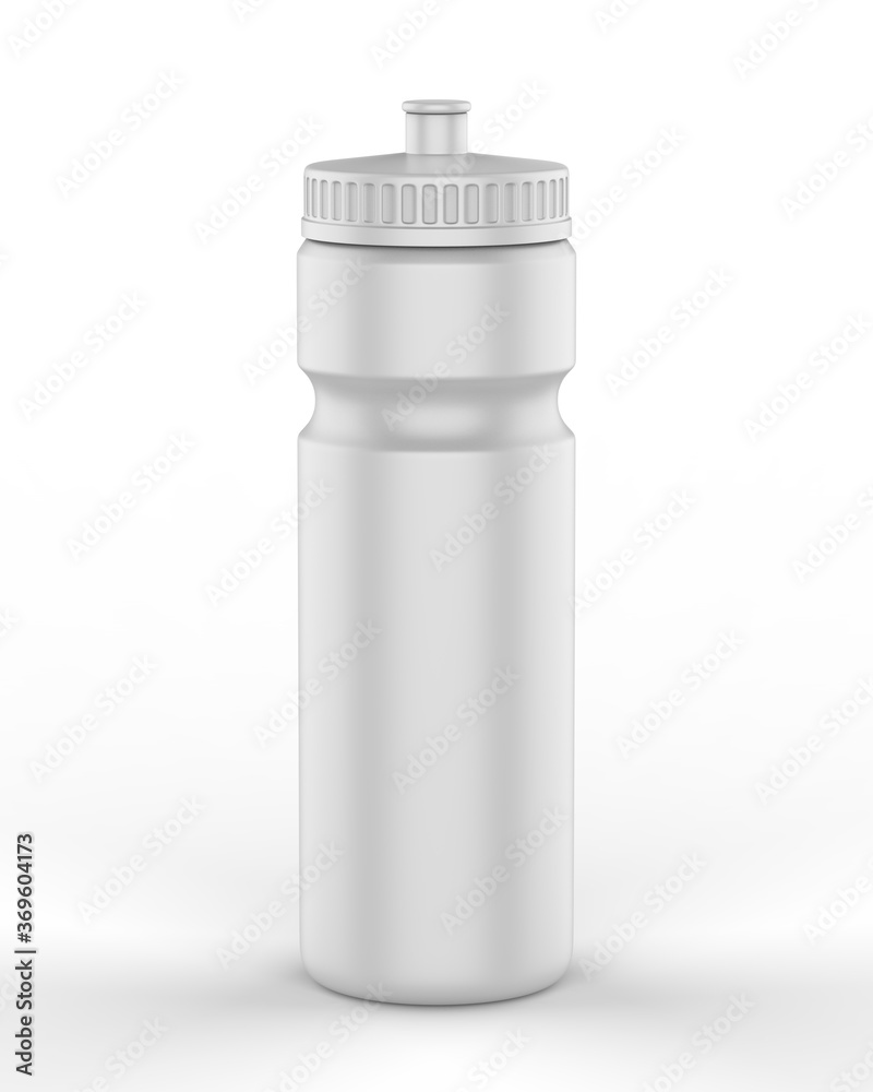 Sport blank sipper bottles for water isolated on white background for mock up and template design. 3d render illustration. - obrazy, fototapety, plakaty 