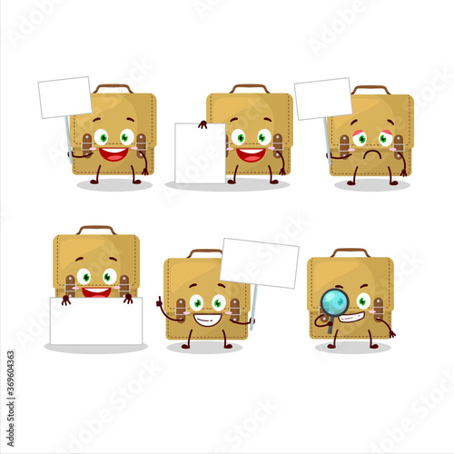 Sling bag school cartoon in character bring information board