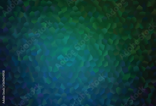 Dark Blue, Green vector layout with hexagonal shapes.