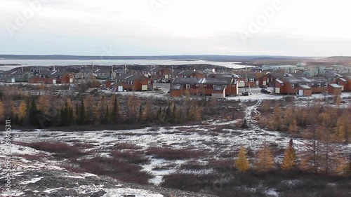 View of a part of the city of Kuujjuaq in the far North of Quebec, in the Nunavik