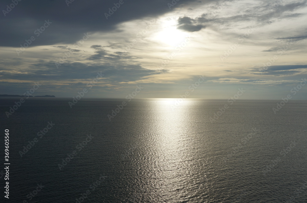 Sea sand sky concept, sunset colors clouds at Pattaya, Chon Buri, Thailand. Inspirational nature