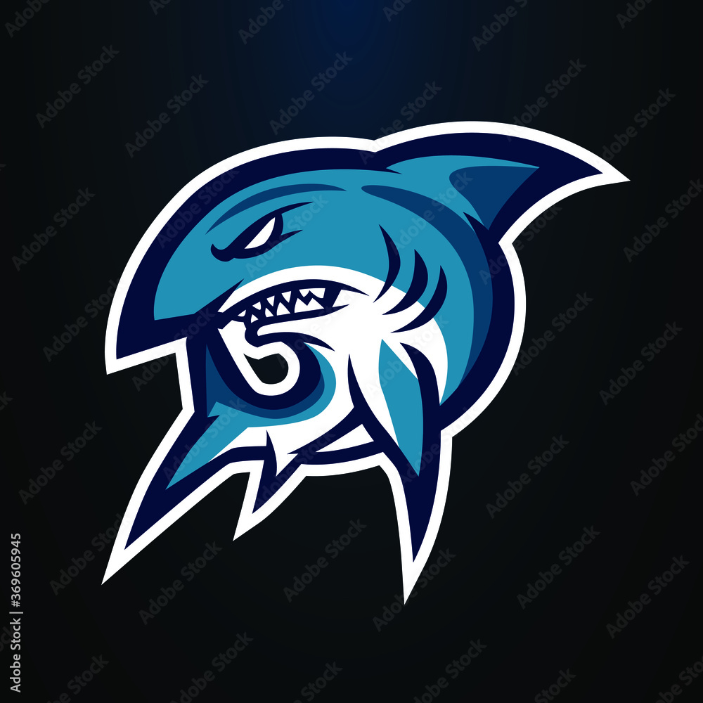 Fototapeta premium shark illustration mascot logo template