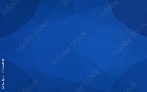 Dark BLUE vector abstract mosaic backdrop. Glitter abstract illustration with an elegant design. Triangular pattern for your business design.