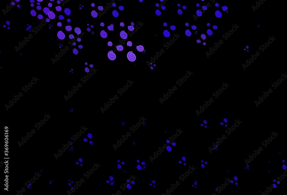 Dark Purple vector background with curved circles.