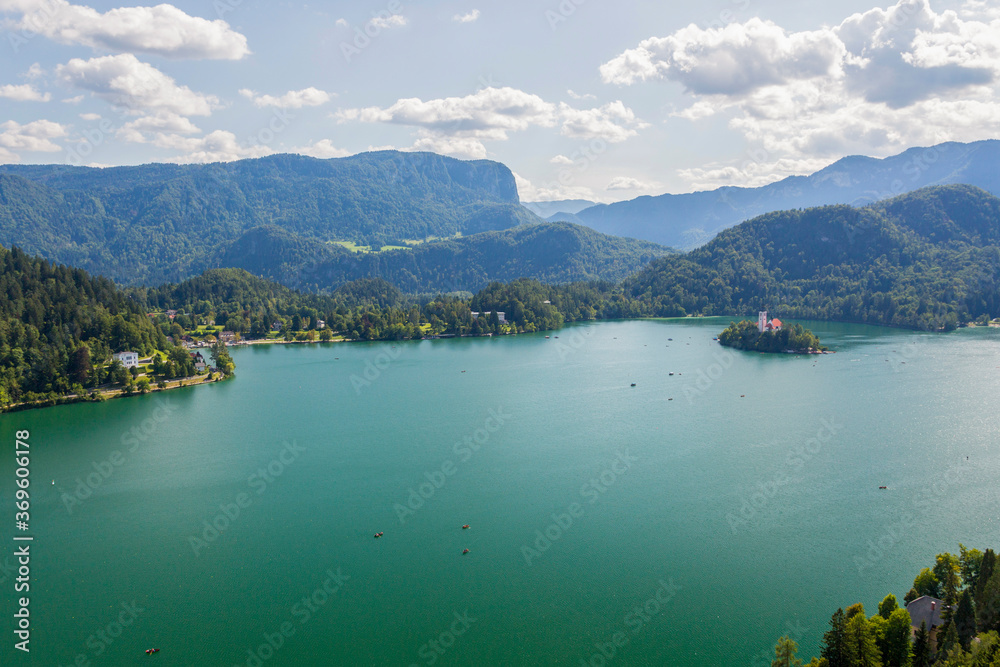 Beautiful landscape with lake Bled in Slovenia