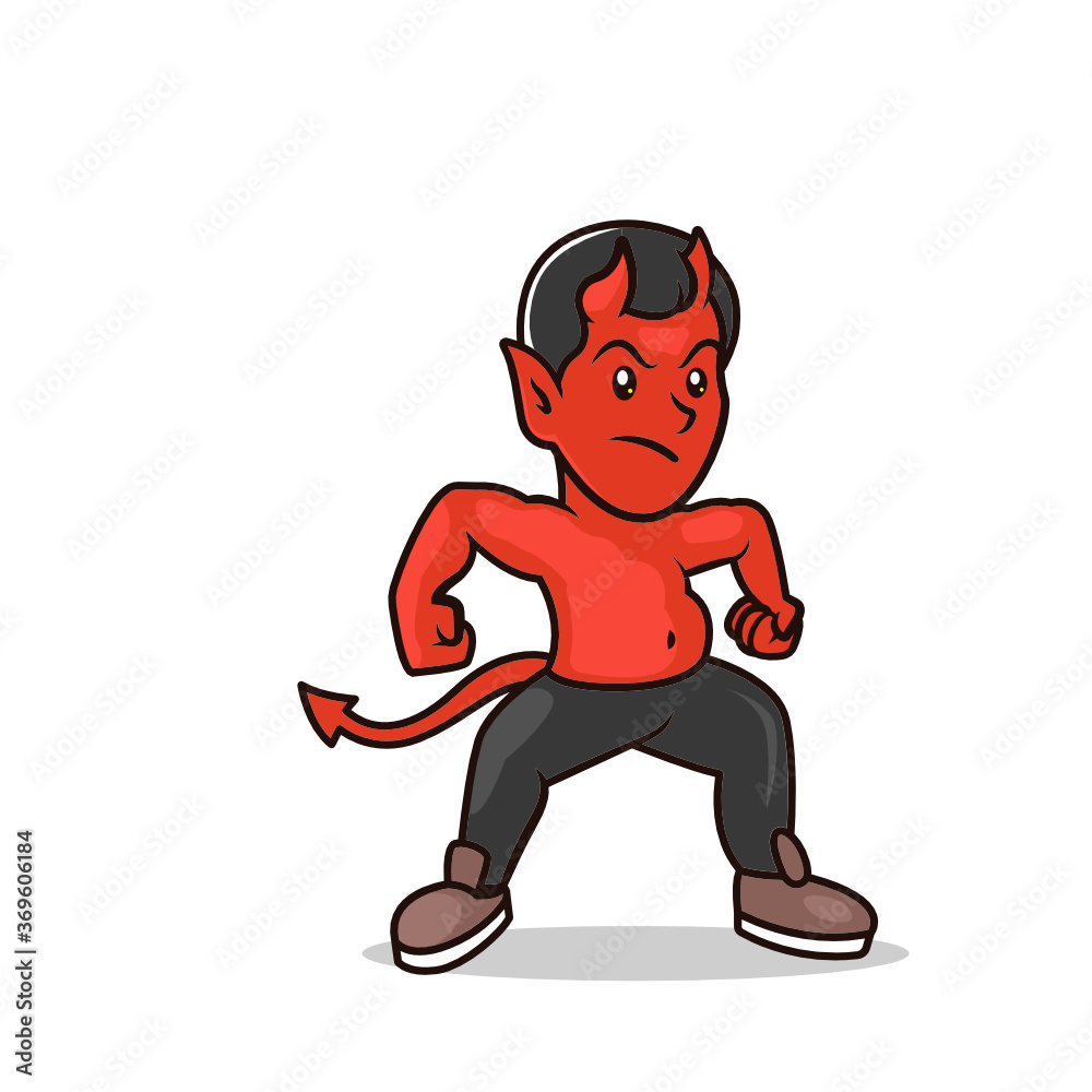 Cute devil mascot design illustration Cute devil mascot design illustration
