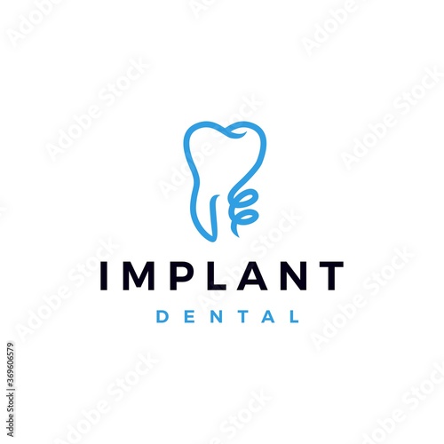 implant dental logo vector icon illustration