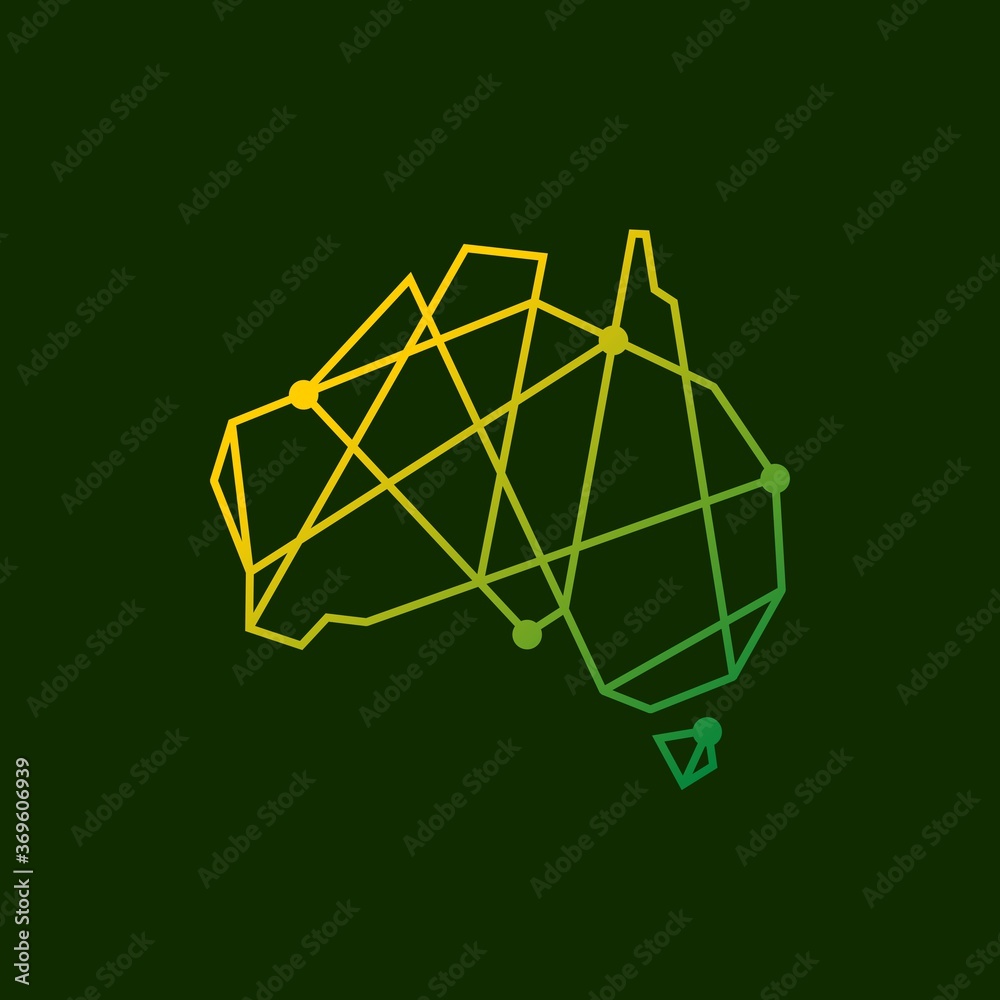 australia tech connection logo vector icon illustration