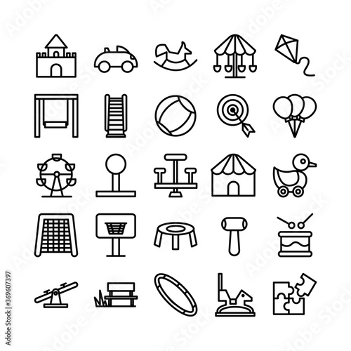Playground icon set vector line for website, mobile app, presentation, social media. Suitable for user interface and user experience.