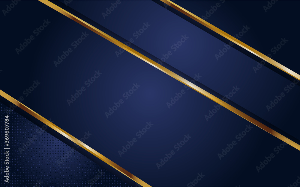 Abstract dark navy blue background with golden lines Abstract dark navy blue background with golden lines