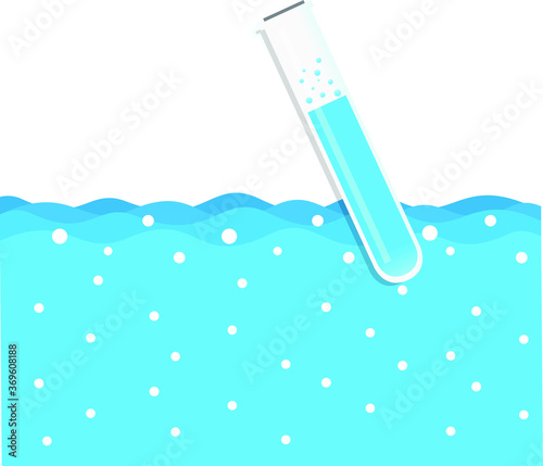 Illustration, vector, water sample to be inspected on a white background