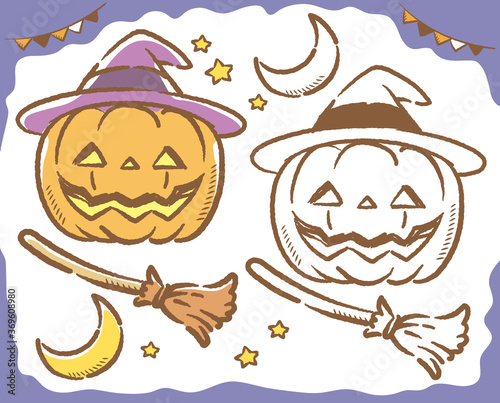 ハロウィン、ジャック・オ・ランタンのイラスト素材。 ベクターイラスト。