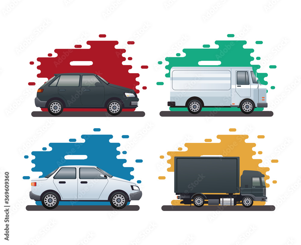bundle of vehicles transport icons