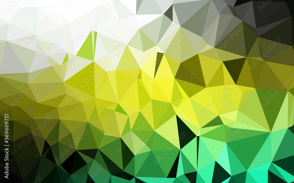 Light Green, Yellow vector polygonal pattern. Colorful illustration in Origami style with gradient.  The best triangular design for your business.