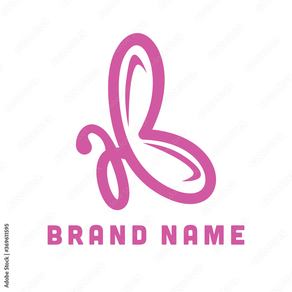 Fototapeta premium butterfly initial AB logo creative concept