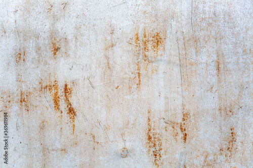 Rusty white sheet of iron. Backgrounds and textures. Space for text. photo