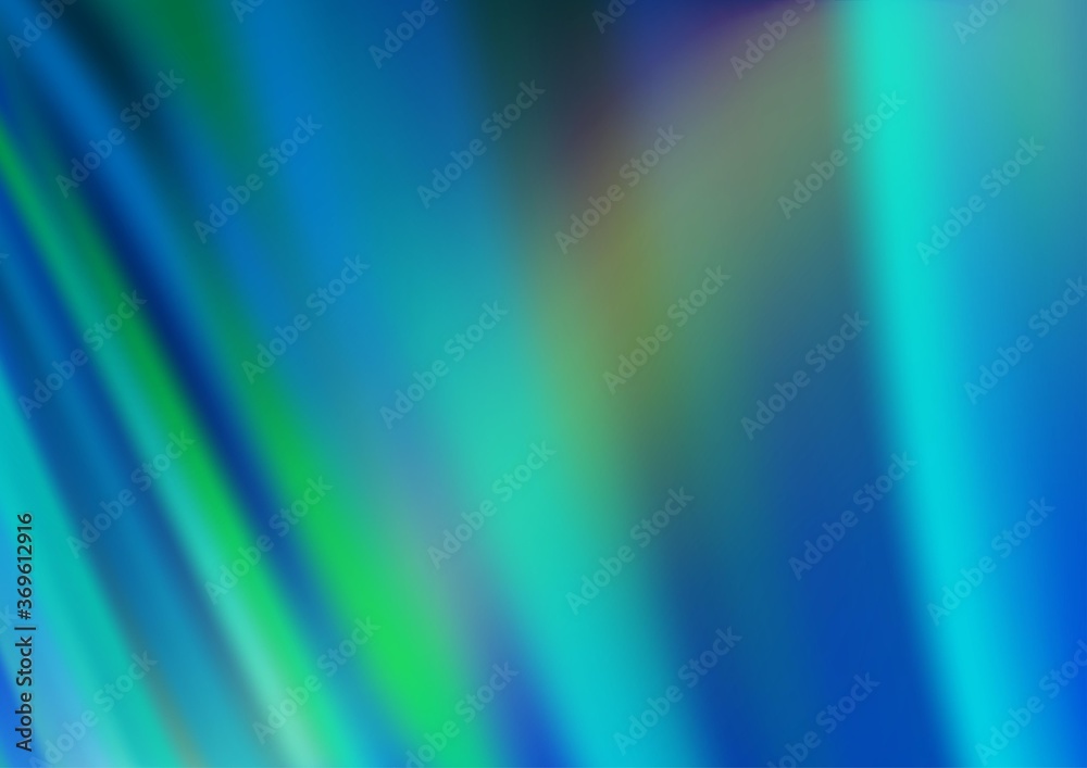 Light Blue, Green vector template with bent ribbons. A vague circumflex abstract illustration with gradient. The best blurred design for your business.