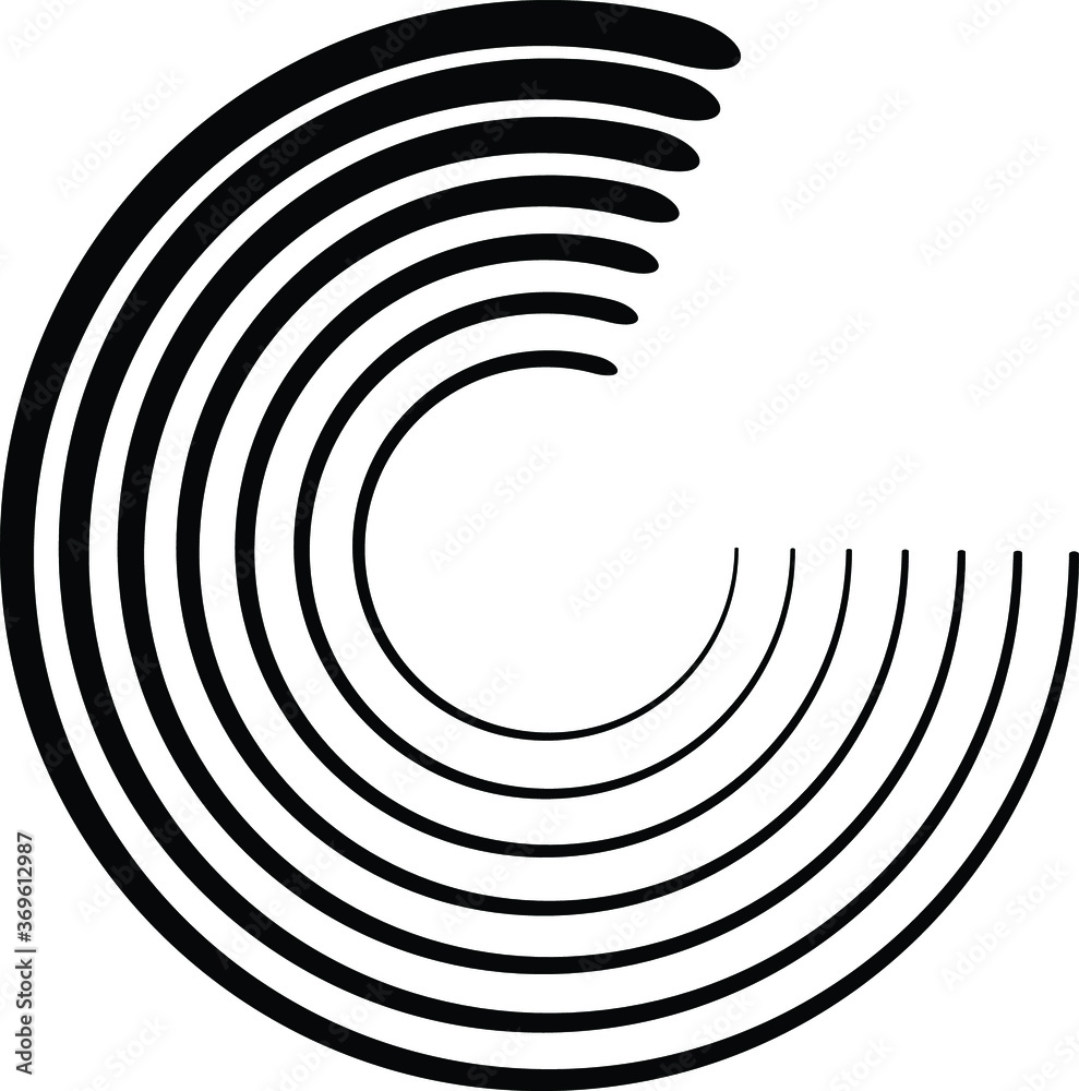 Lines in Circle Form . Spiral Vector Illustration .Technology round. Wave Logo . Design element . Abstract Geometric shape . Lines in Circle Form . Spiral Vector Illustration .Technology round. Wave Logo . Design element . Abstract Geometric shape .
