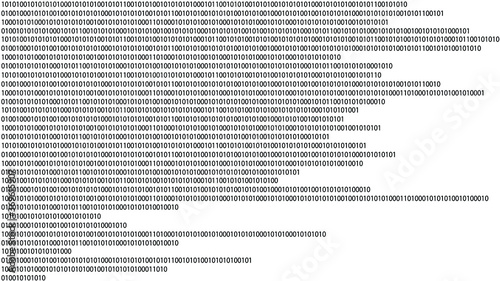 Big data futuristic design . Digital visualization . Particles stream . Binary background . Technology information concept.  Vector