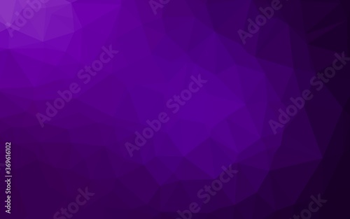 Dark Purple vector triangle mosaic cover. Triangular geometric sample with gradient. Triangular pattern for your business design.