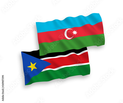 Free Download Flags of Azerbaijan and Republic of South Sudan on a white background - GFXLoad
