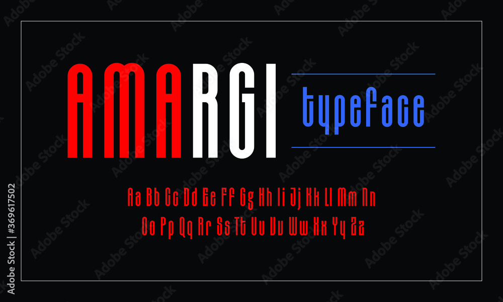 Plakat Elegant serif alphabet letters font and number.