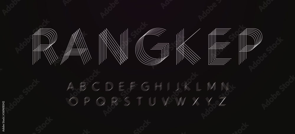 Abstract modern fonts. Typography technology electronic digital music future creative design font. 