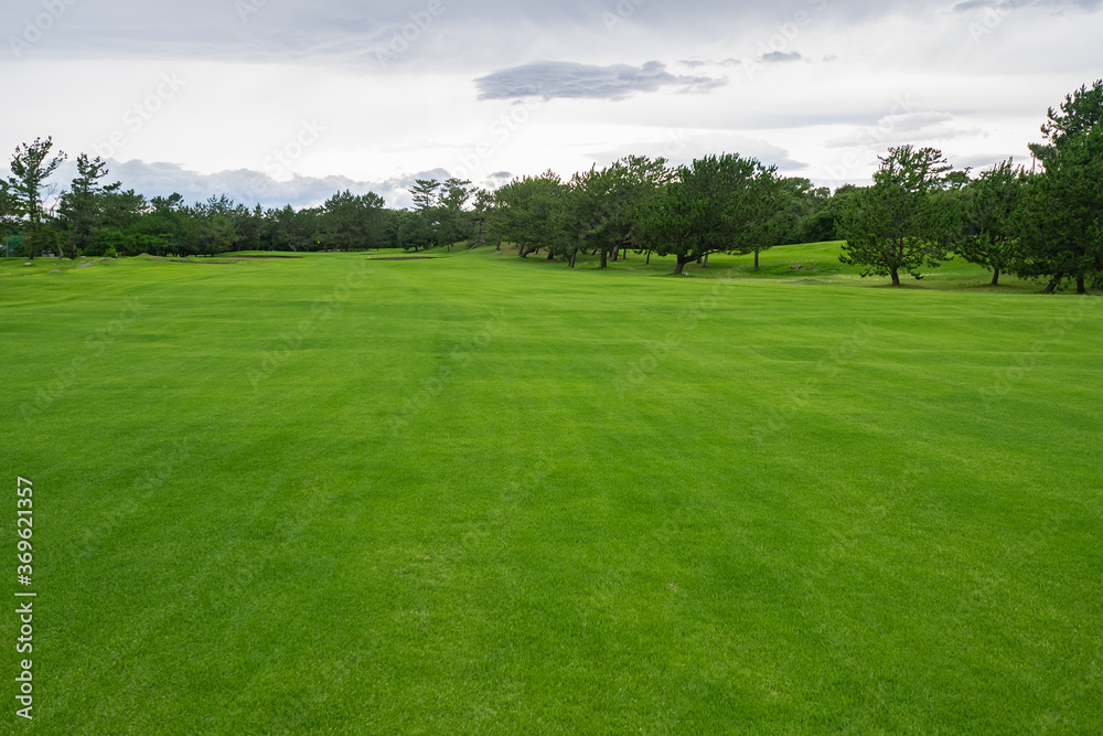 Golf Course with beautiful green field. Golf course with a rich green turf beautiful scenery. Golf Course with beautiful green field. Golf course with a rich green turf beautiful scenery.