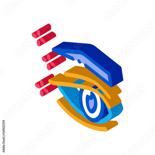 eyelid surgery result icon vector. isometric eyelid surgery result sign. color isolated symbol illustration