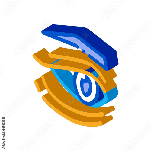 bags under eyes icon vector. isometric bags under eyes sign. color isolated symbol illustration