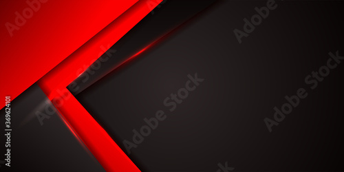 Modern futuristic background on layer shiny red with dark shadow black space with abstract style tech design vector template