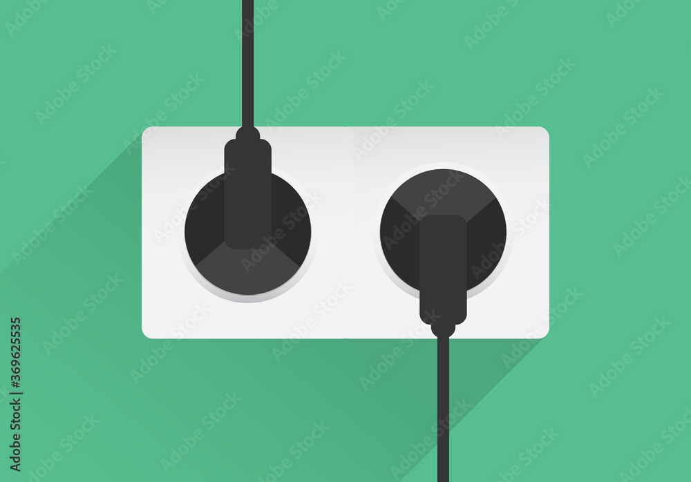 Naklejka premium power outlet icon in minimal style