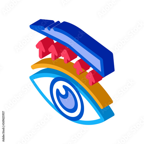 eyelid surgery treatment icon vector. isometric eyelid surgery treatment sign. color isolated symbol illustration