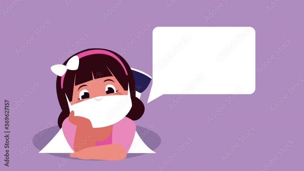 little student girl wearing medical mask little student girl wearing medical mask