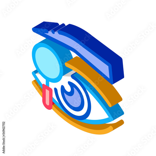 eyelid research icon vector. isometric eyelid research sign. color isolated symbol illustration