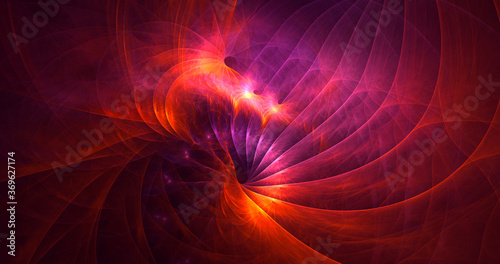 3D rendering abstract red fractal light background