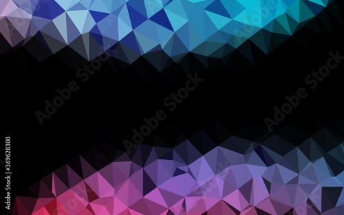 Light Blue, Red vector shining triangular template. A vague abstract illustration with gradient. Triangular pattern for your business design.