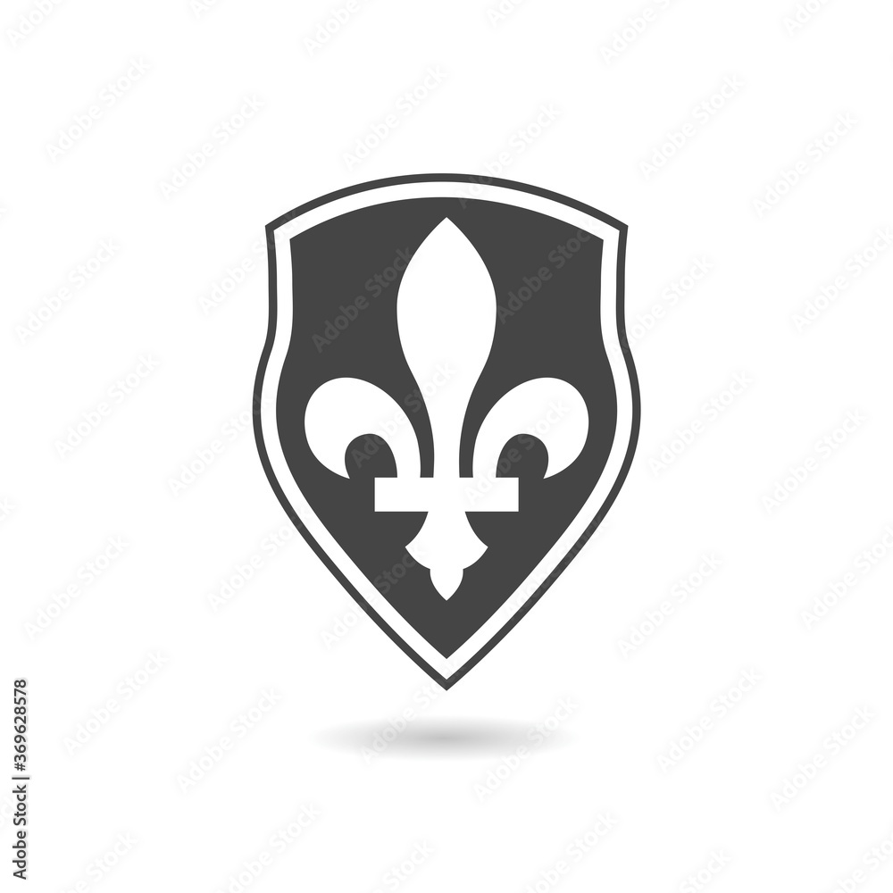 Fleur-de-lis decorative design with shadow Fleur-de-lis decorative design with shadow
