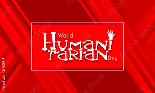 World humanitarian day, human, humanitarian creative design with red background