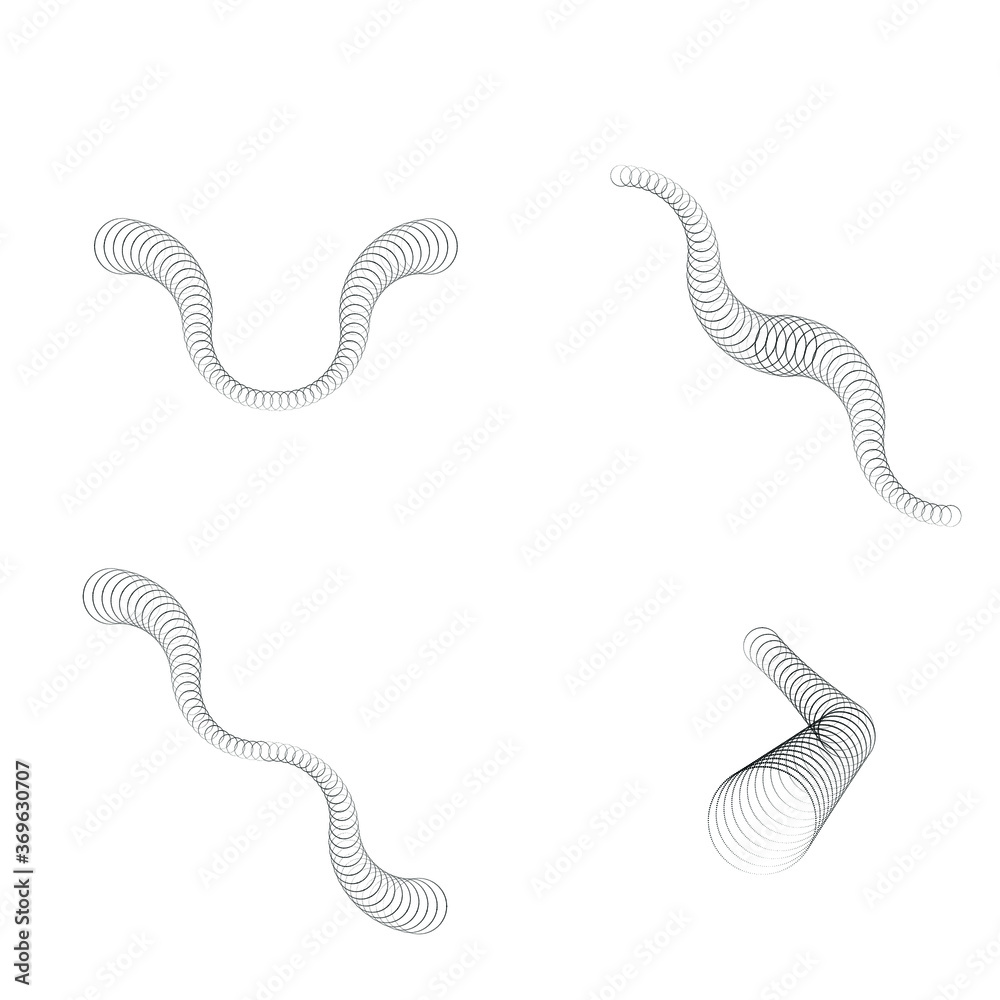 Fototapeta premium Kropki półtonowe w formie tunelu. okrągłe logo. wektor kropkowana rura ramy. element konstrukcyjny rury