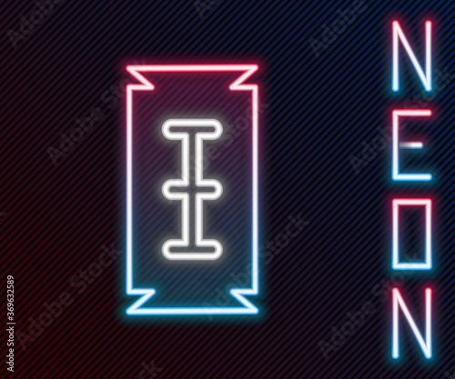 Glowing neon line Blade razor icon isolated on black background. Colorful outline concept. Vector Illustration.