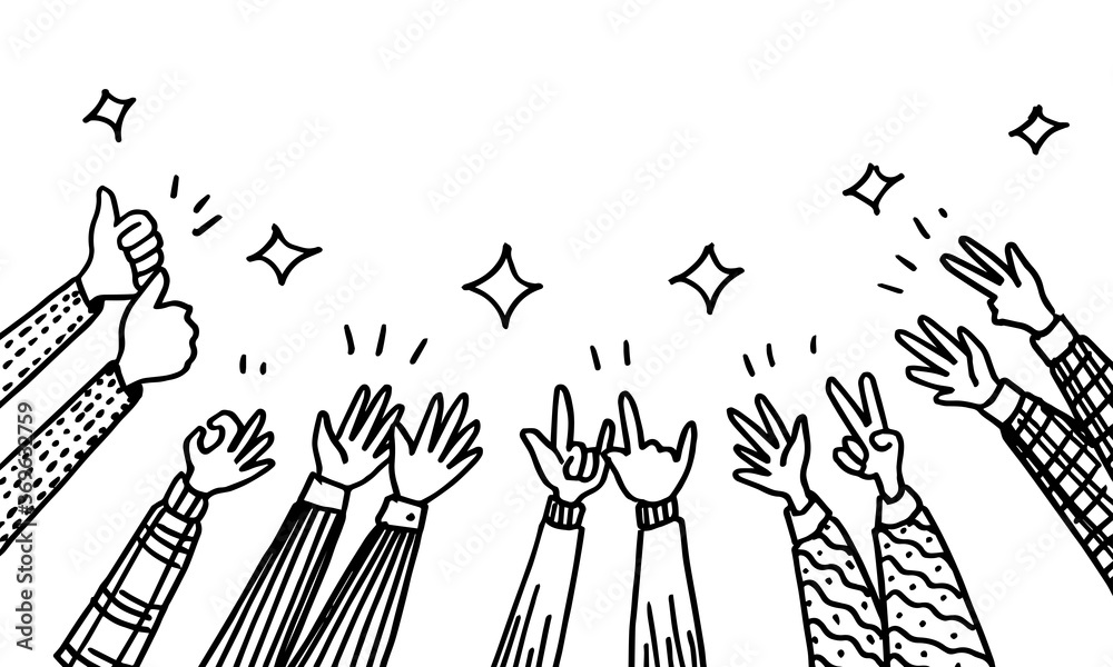 Applause hand draw. Vector illustration. Applause hand draw. Vector illustration.