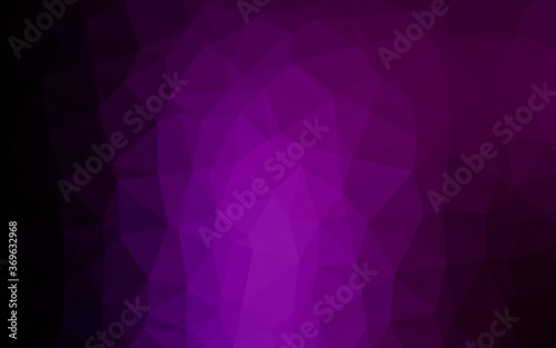 Dark Purple vector polygonal pattern. Triangular geometric sample with gradient. Brand new design for your business.