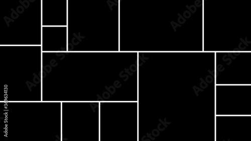 Templates collage frames photos parts, picture or illustration. Black mood board template. Collage concept. Vector template photo collage. Board and branding Presentation.